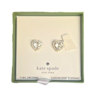 Kate Spade NWT cubic zirconia heart shaped earrings